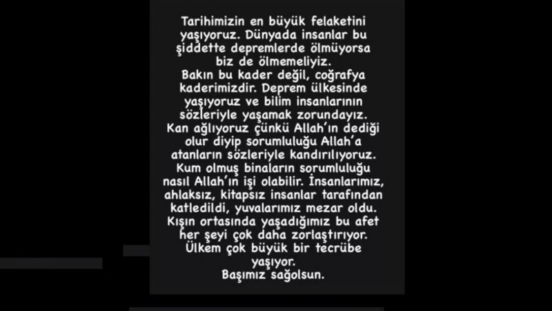 Sunucu Hande Sarıoğlu, Deprem Sonrasında İsyan Etti Sorumluluğu Allah'a Atanların Sözleri İle Kandırılıyoruz! 4