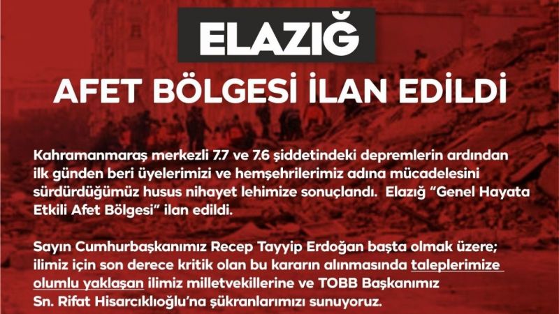 AK Partili İsim Açıkladı! Elazığ Da Afet Bölgesi Olarak Değerlendirilecek! 4