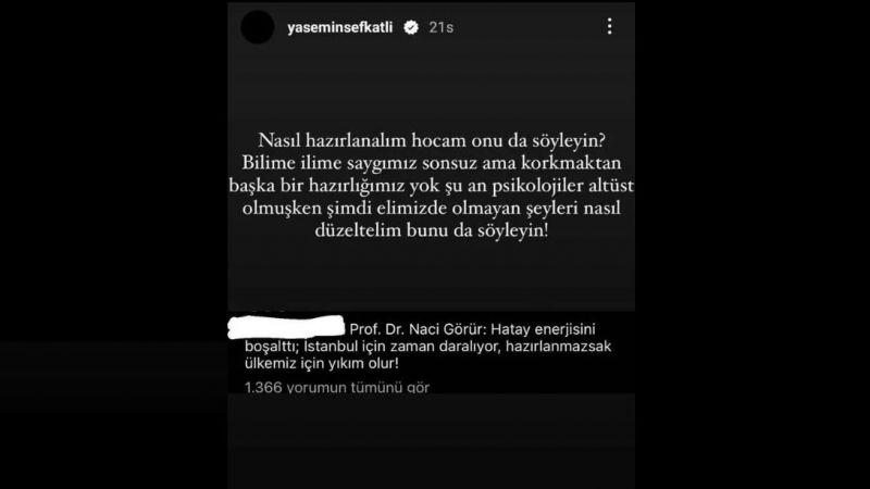 Yasemin Şefkatli'den Deprem Uzmanı Naci Görür'e Sert Tepki Bizim Korkmaktan Başka Bir Hazırlığımız Yok! 3