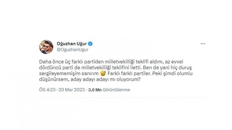 Oğuzhan Uğur’a Milletvekili Teklifi! Sevilen İsim O Teklifi Açıkladı! 3