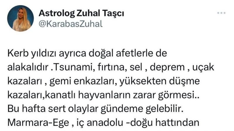 Ünlü Astrolog Zuhal Taşcı Uyardı! Bu Hafta Sel, Deprem Ve Uçak Kazalarına Dikkat! Kerb Yıldızının Etkileri Hissedilecek! 4