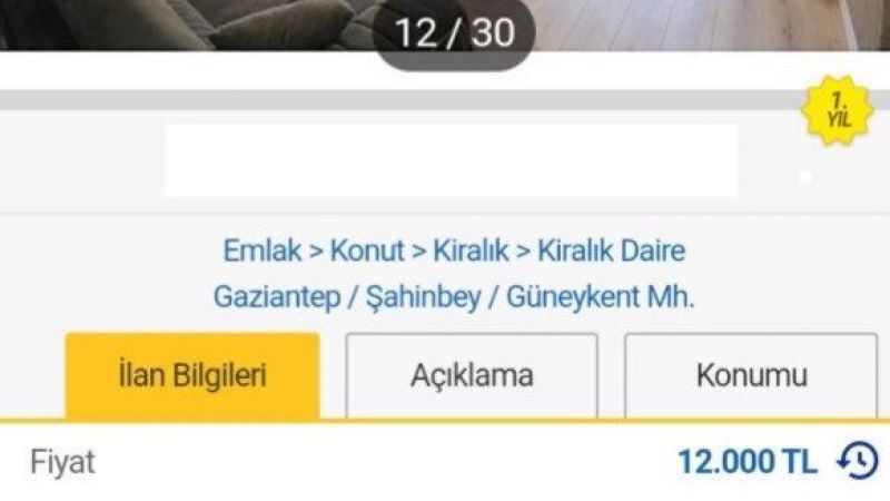 Deprem sonrası Gaziantep'te kira fiyatları uçtu! 1+1, 2+1, 3+1 kiralık daire fiyatları 16 bin TL'ye dayandı 1