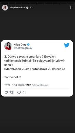 Astrolog Nilay Dinç'ten Tedirginlik Veren Paylaşımlar! 3'üncü Dünya Savaşı İçin Resmen Tarih Verdi! O İki Ülkeye Dikkat Çekti! Komşular Da Tehlikede! 4