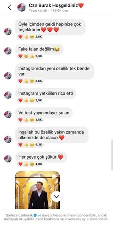 Instagram’ın yeni özelliği sadece CZN Burak’ta! Yakında tüm Türkiye’ye gelecek! 2