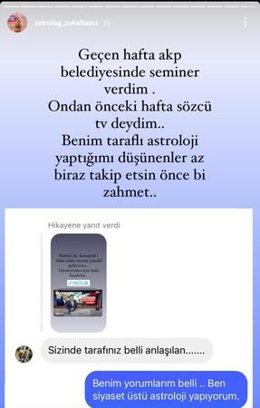 Astrologlar Da Siyasete Dahil Edildi! Zuhal Taşcı, Takipçisinden Gelen Tepkiye Karşı Sessiz Kalamadı! 3