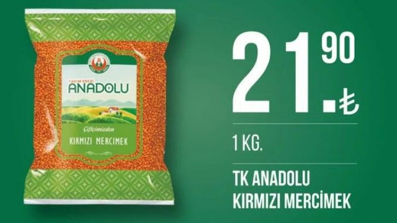 Tarım Kredi Marketleri'nde yok yok! Pilavlık bulgur 14.90 TL, kırmızı mercimek 21.90 TL... 3