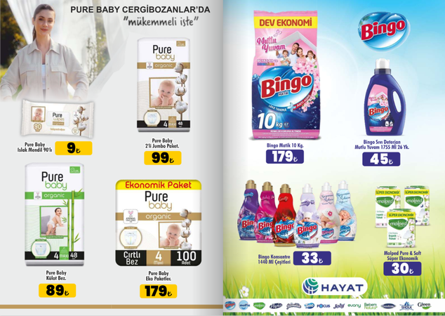 26 Haziran- 2 Temmuz Cergibozanlar Market aktüel ürün kataloğu: 32'li tuvalet kağıdı 95 TL, bebek bezi 135 TL, 6'lı havlu kağıdı 30 TL! 1