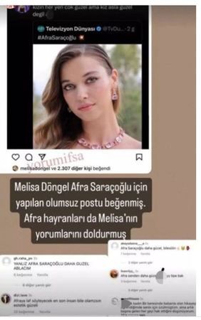 Afra Saraçoğlu fanları sosyal medyayı birbirine kattı! Melisa Döngel’in gafı pahalıya patladı! "Estetik güzeli" 2