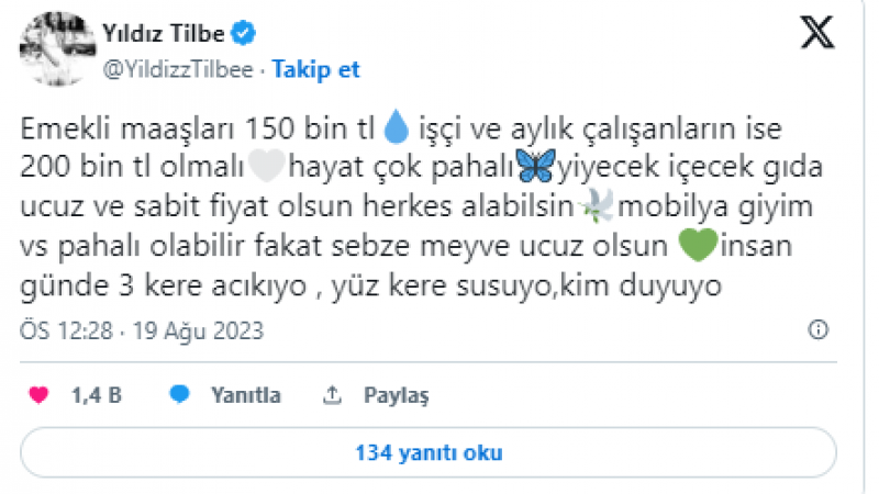 Yıldız Tilbe isyan dolu sözlerle paylaştı: İnsan günde 3 kere acıkıyor, kim duyuyor? 3