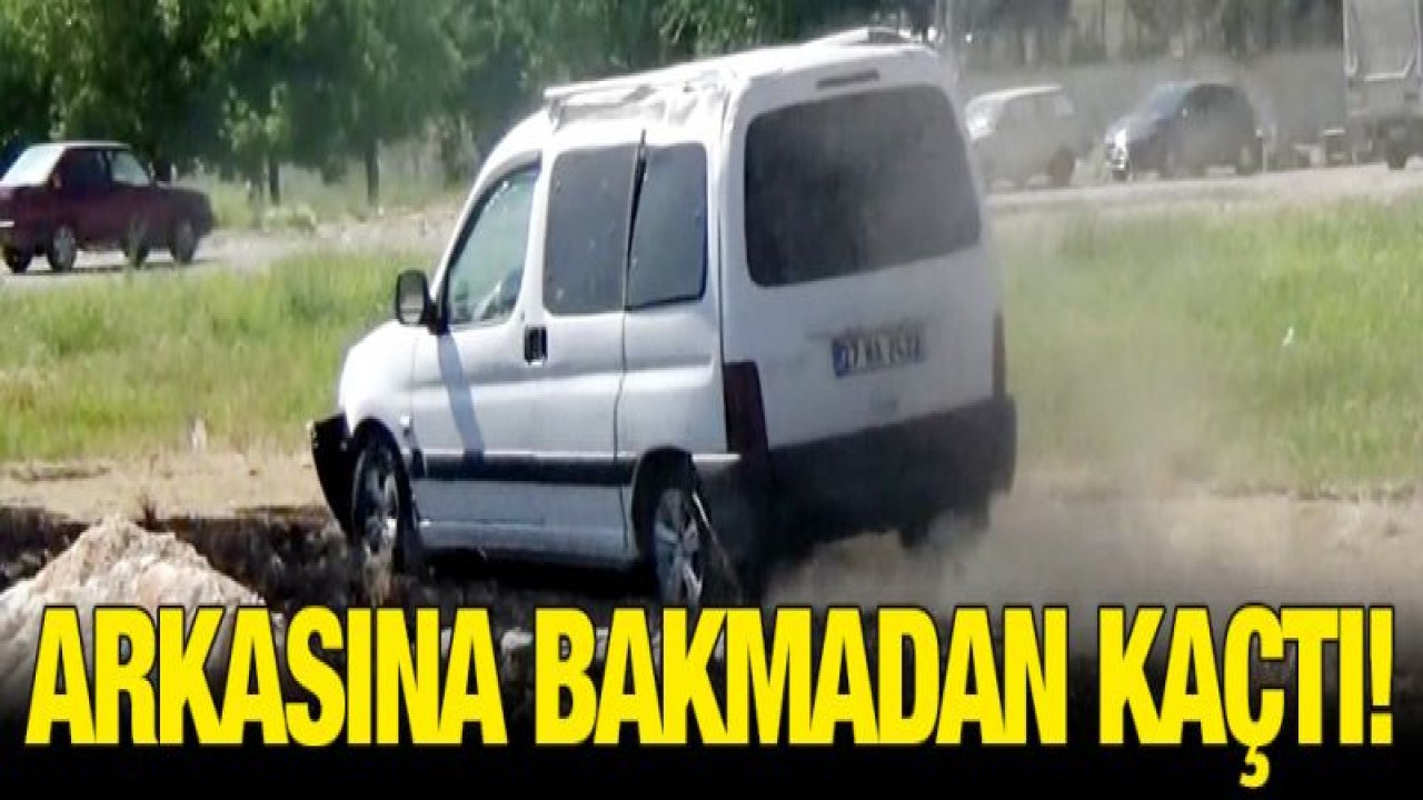 Kazalı araçla arkasına bile bakmadan kaçtı