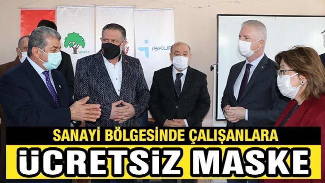 Sanayi bölgesinde çalışanlara ücretsiz maske