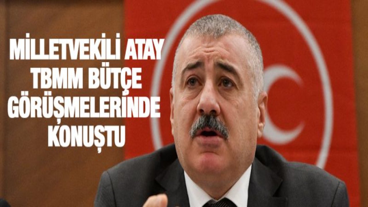 MİLLETVEKİLİ ATAY TBMM BÜTÇE GÖRÜŞMELERİNDE KONUŞTU