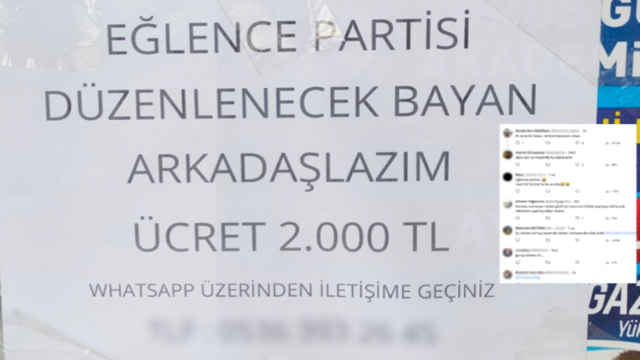 GAZİANTEP'TE DURAKLARA ASILAN İLANLA 2 BİN LİRAYA BAYAN ARANIYOR! TEK ŞART 'O PARTİYE KATILACAK'