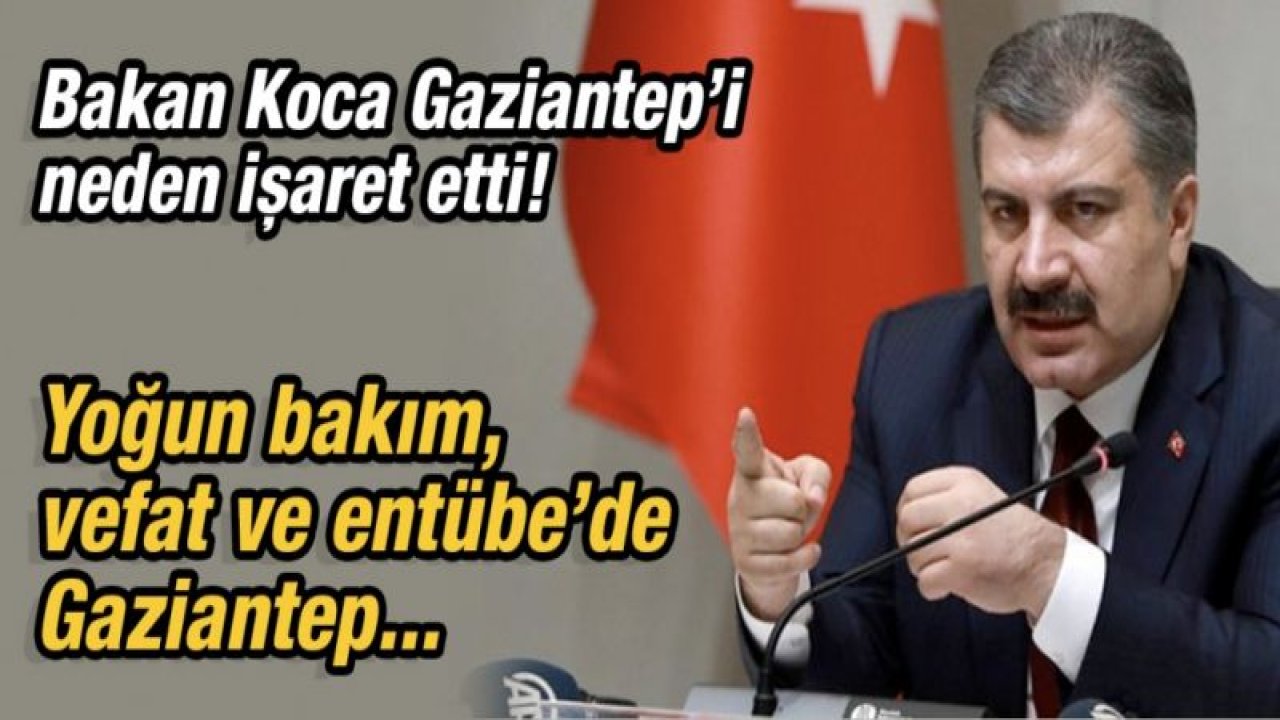 Bakan Koca Gaziantep’i neden işaret etti!  Yoğun bakım, vefat ve entübe’de Gaziantep...