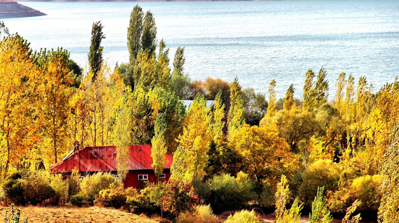 Adatepe Barajın da sonbahar manzaraları