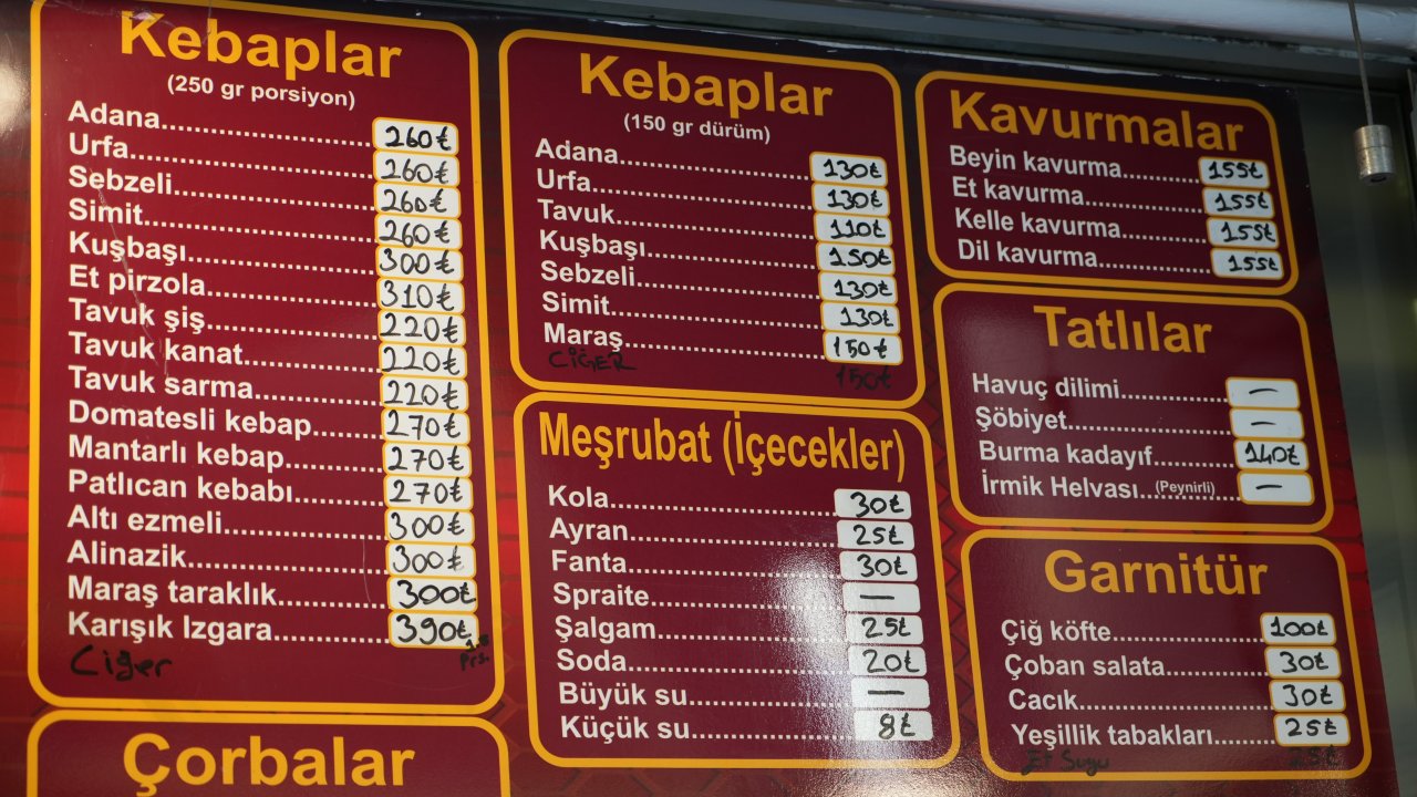 Gaziantep’te kafe ve restoranlarda fiyat listesi zorunluluğu uygulanıyor