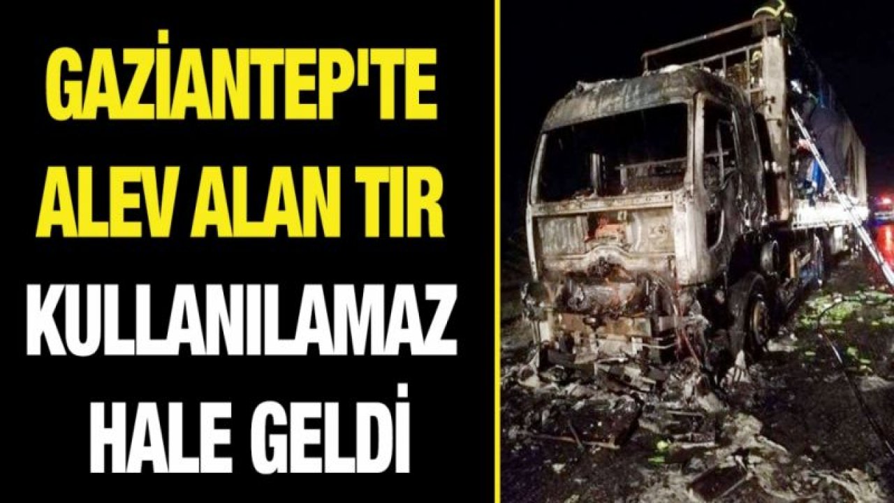 Gaziantep'te alev alan tır kullanılamaz hale geldi