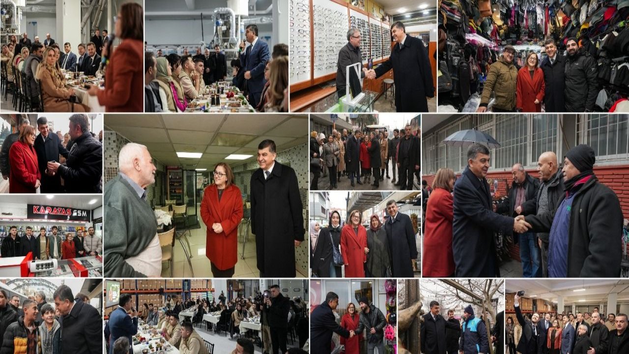 Başkan Şahin ve Başkan Fadıloğlu esnaf ve fabrika işçileriyle bir araya geldiler