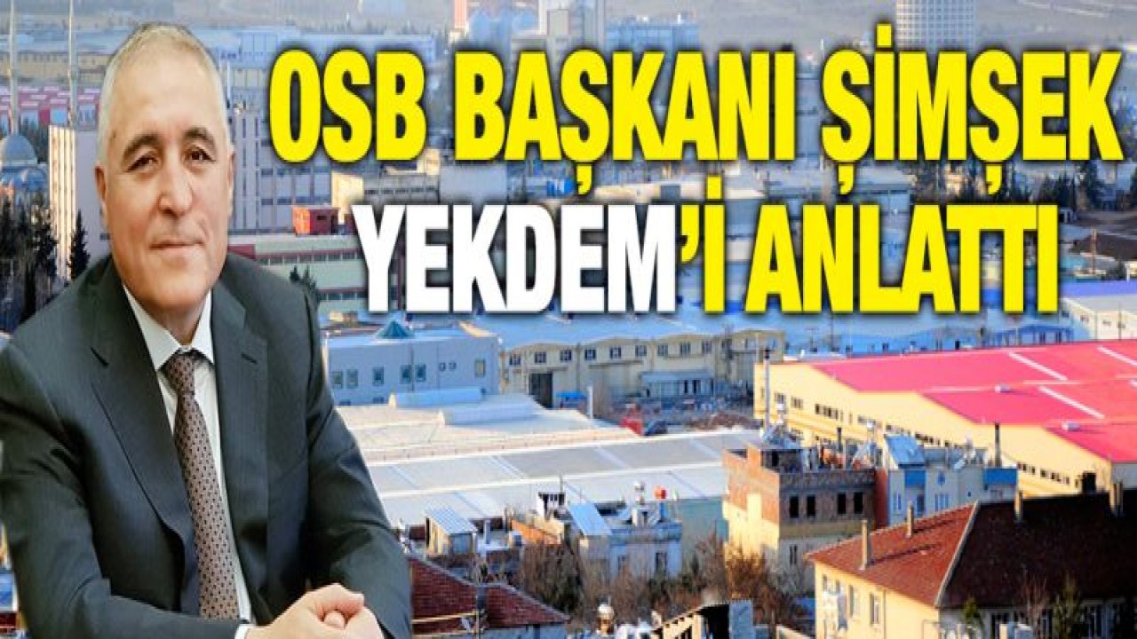 OSB Başkanı Şimşek YEKDEM'i anlattı