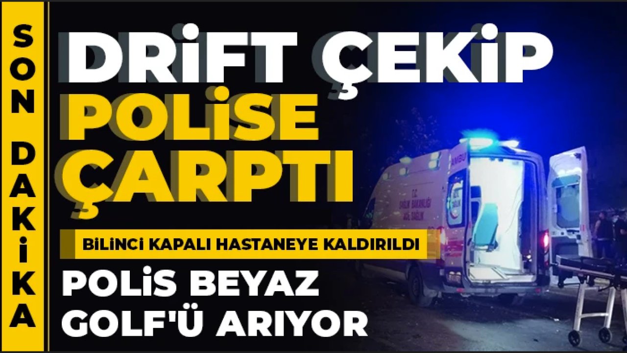 Gaziantep'te drift çekip polise çarptı