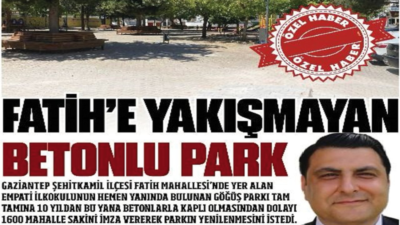 Fatih’e yakışmayan betonlu park