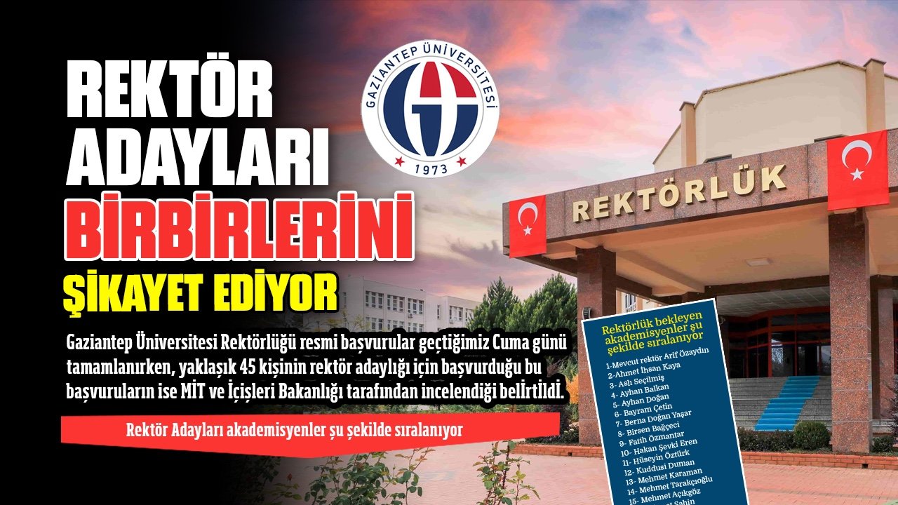 Gaziantep Üniversitesi'nde NELER OLUYOR? REKTÖR ADAYLARI'NA 'MİT' DAMGASI