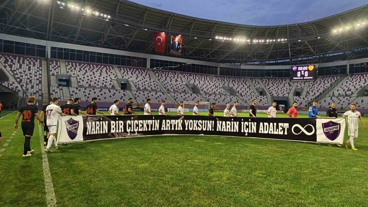 Narin TÜRKİYE'Yİ ÜZDÜ! Ordu’da maç öncesi ’Narin’ pankartı