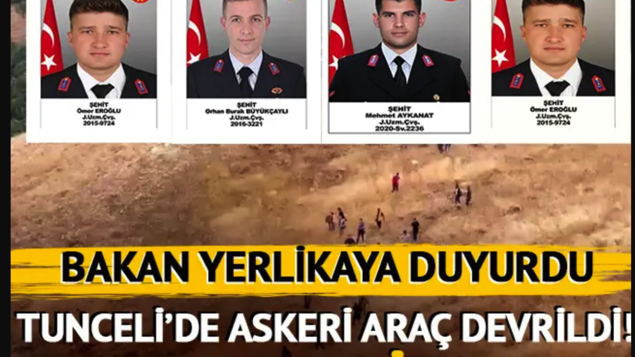 ŞEHİTLERİMİZ VAR. Jandarma Uzm. Çvş. Ömer Eroğlu, Mehmet Aykanat, Orhan Burak Büyükçaylı ve j.Uzm.Onb Doğan Kızılateş Şehit oldu