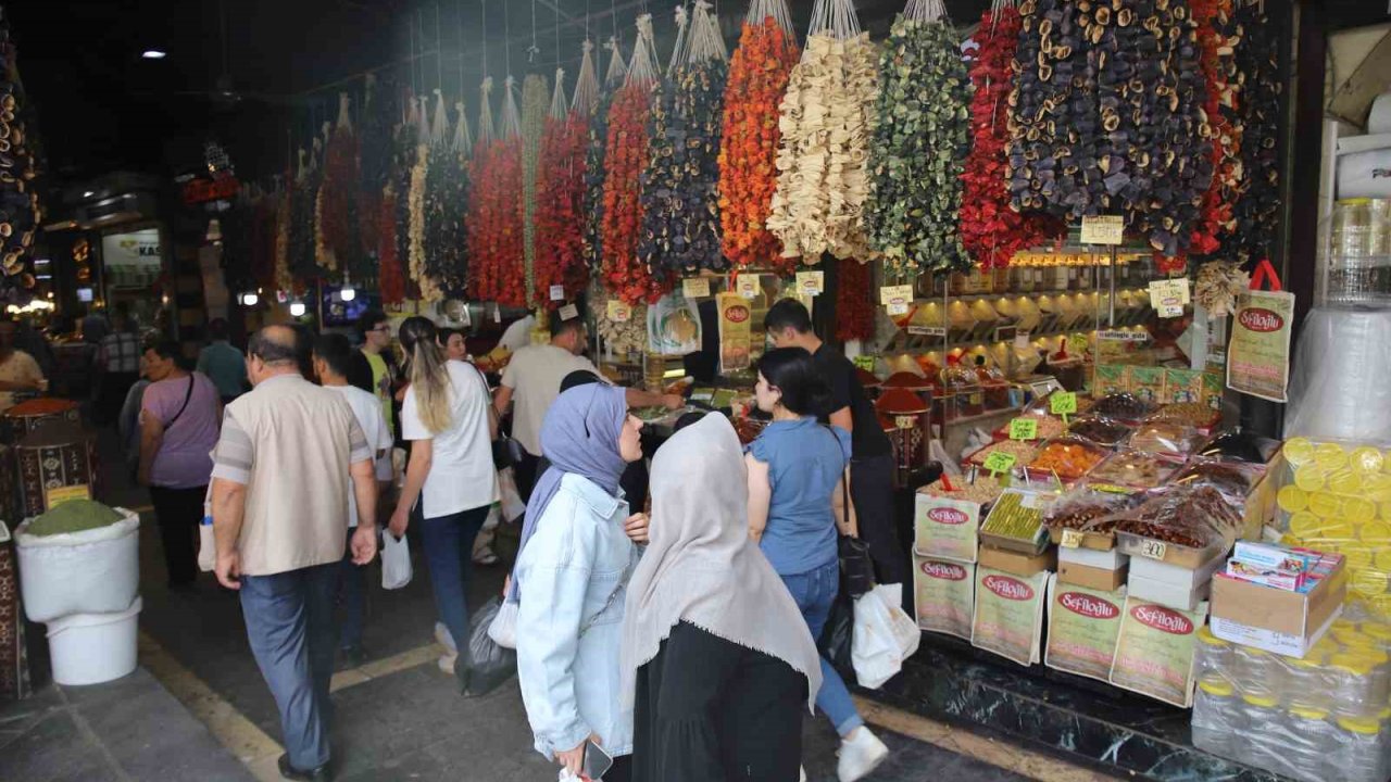 Gaziantep'te Patlıcan, kabak ve biber kurutmalıkları görsel şölen sunuyor