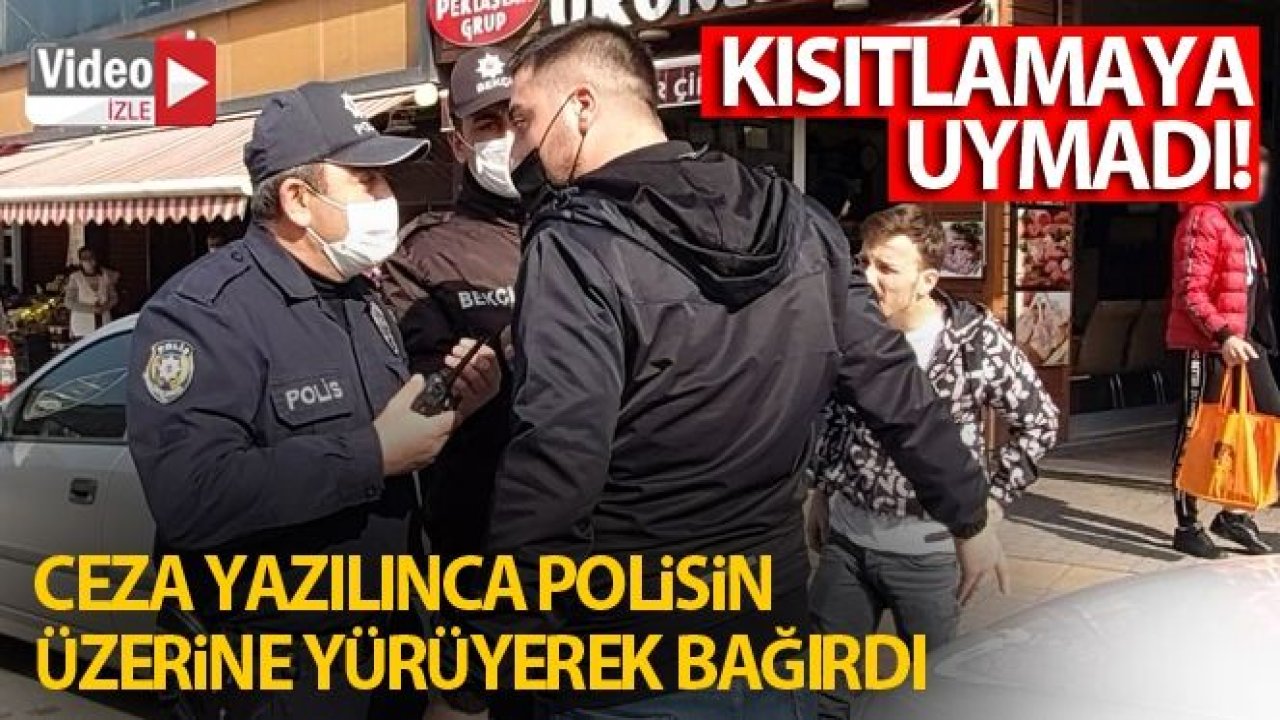 Kısıtlamaya uymadı, ceza yazılınca polisin üzerine yürüyerek bağırdı