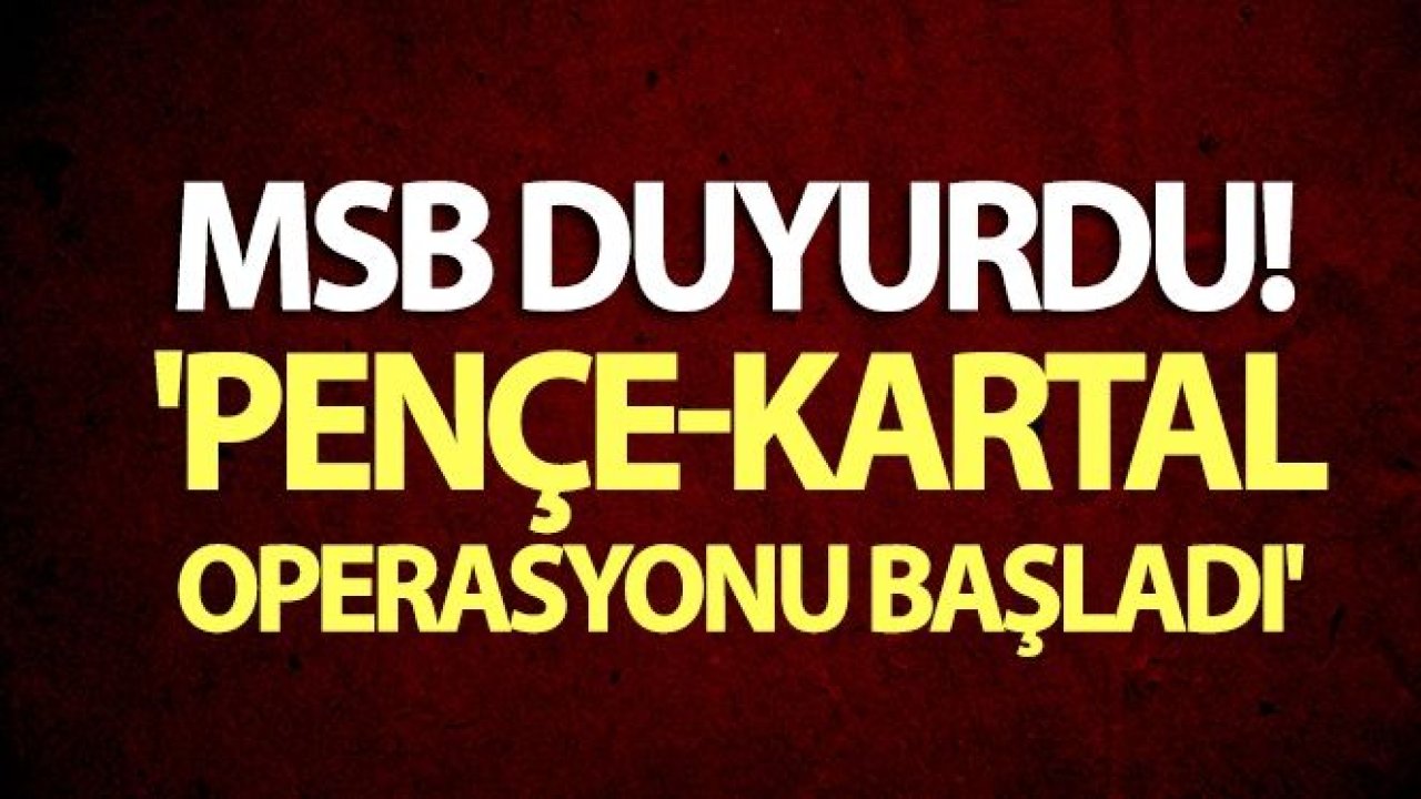 MSB: 'Pençe-Kartal Operasyonu başladı'