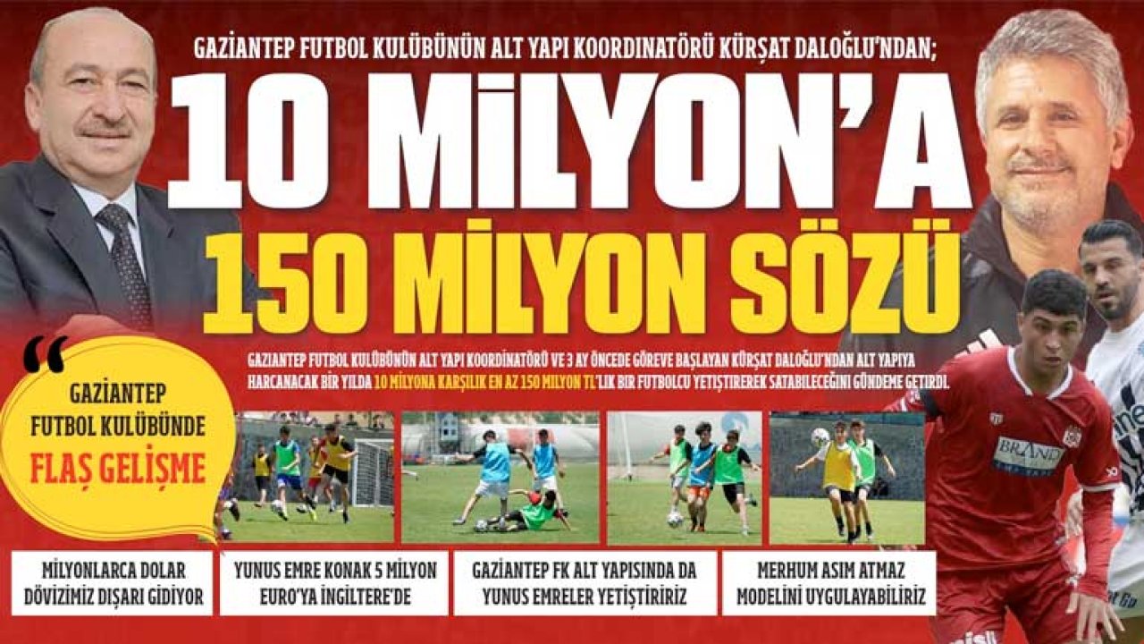 Gaziantep FK'de 10 Milyon verin 150 Milyon Kazanacaksınız Sözü!