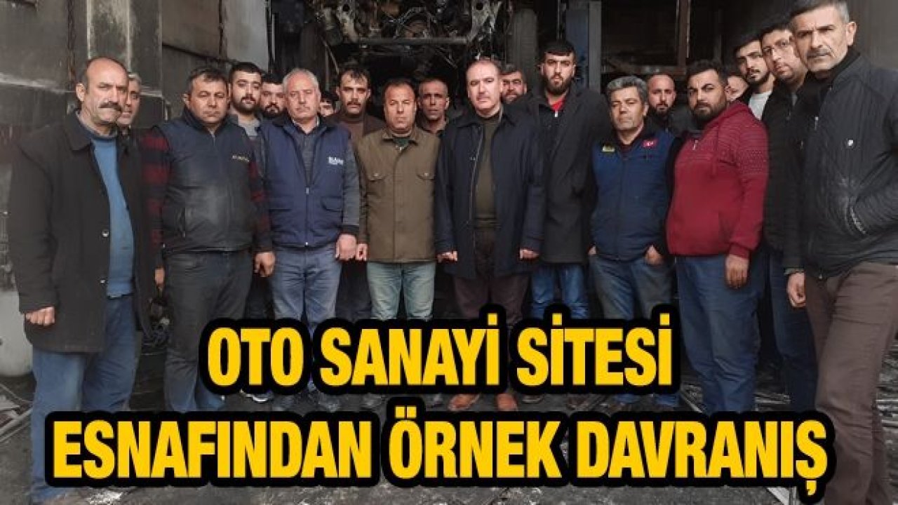 Oto sanayi sitesi esnafından örnek davranış...İş yeri yanan esnafa meslektaşları sahip çıktı