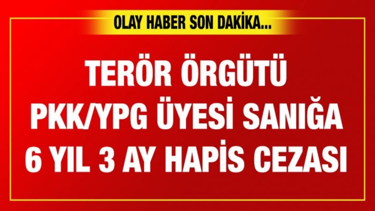 Terör örgütü PKK/YPG üyesi sanığa 6 yıl 3 ay hapis cezası