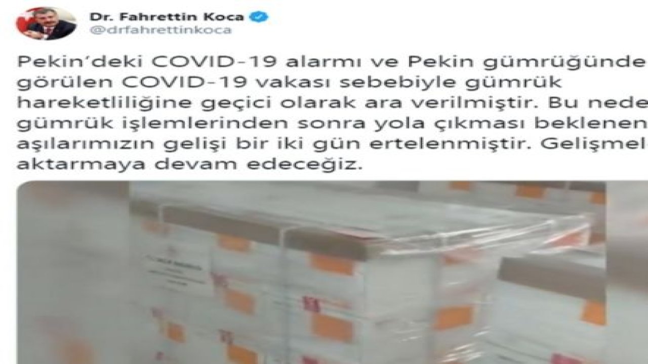 #Son dakika… Bakan Koca açıkladı: Aşıların gelişi gecikecek...İşte Nedenleri..!