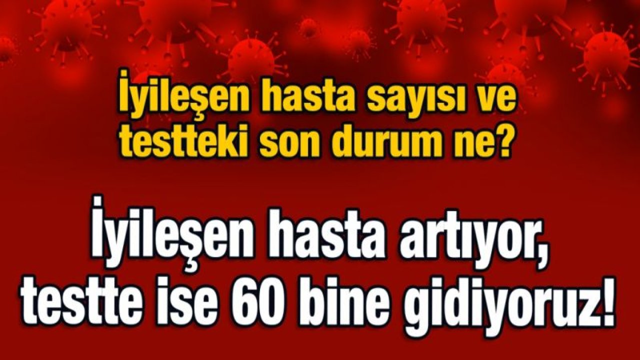 İyileşen hasta sayısı ve testteki son durum ne?  İyileşen hasta artıyor, testte ise 60 bine gidiyoruz!