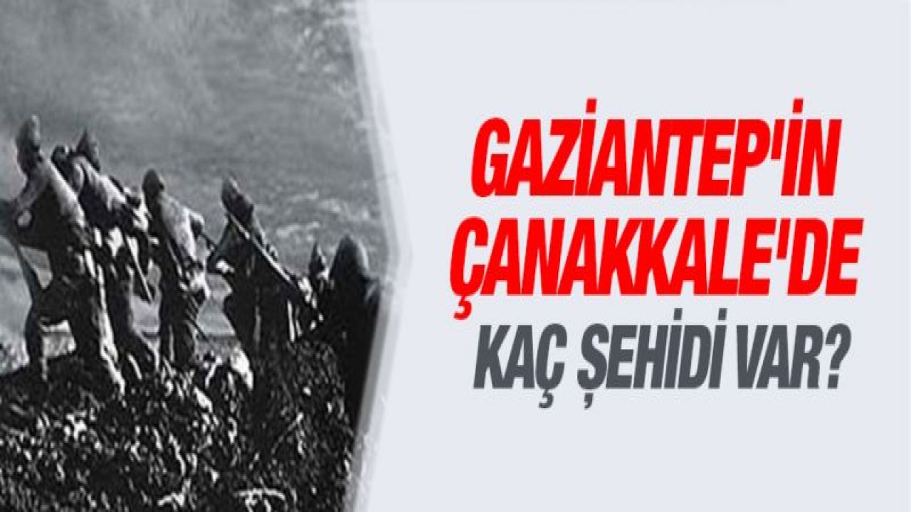 Gaziantep'in Çanakkale'de kaç şehidi var?