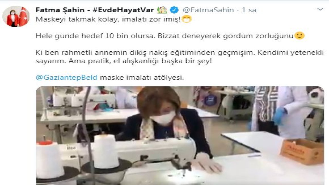 Şahin:Maske Dikmek İçin Dikiş Makinesinin Başına Geçti...İşte O Paylaşım...İzle