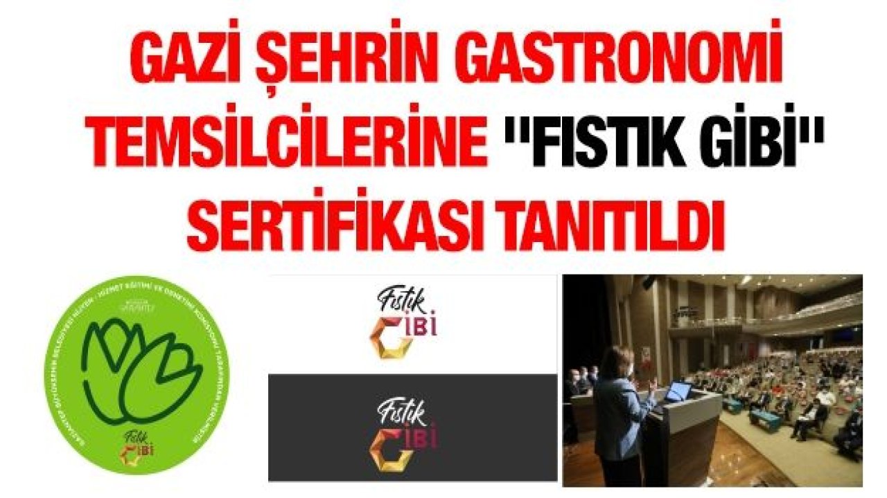 GAZİ ŞEHRİN GASTRONOMİ TEMSİLCİLERİNE "FISTIK GİBİ" SERTİFİKASI TANITILDI