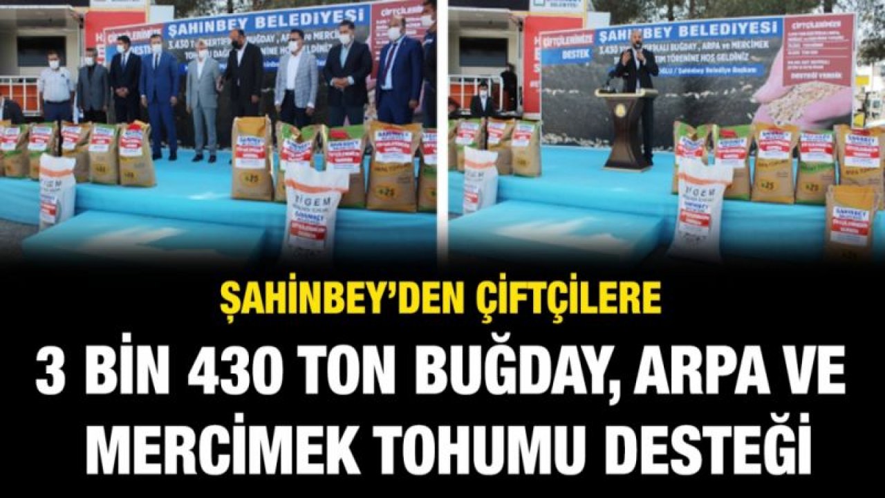 Şahinbey’den çiftçilere 3 bin 430 ton buğday, arpa ve mercimek tohumu desteği