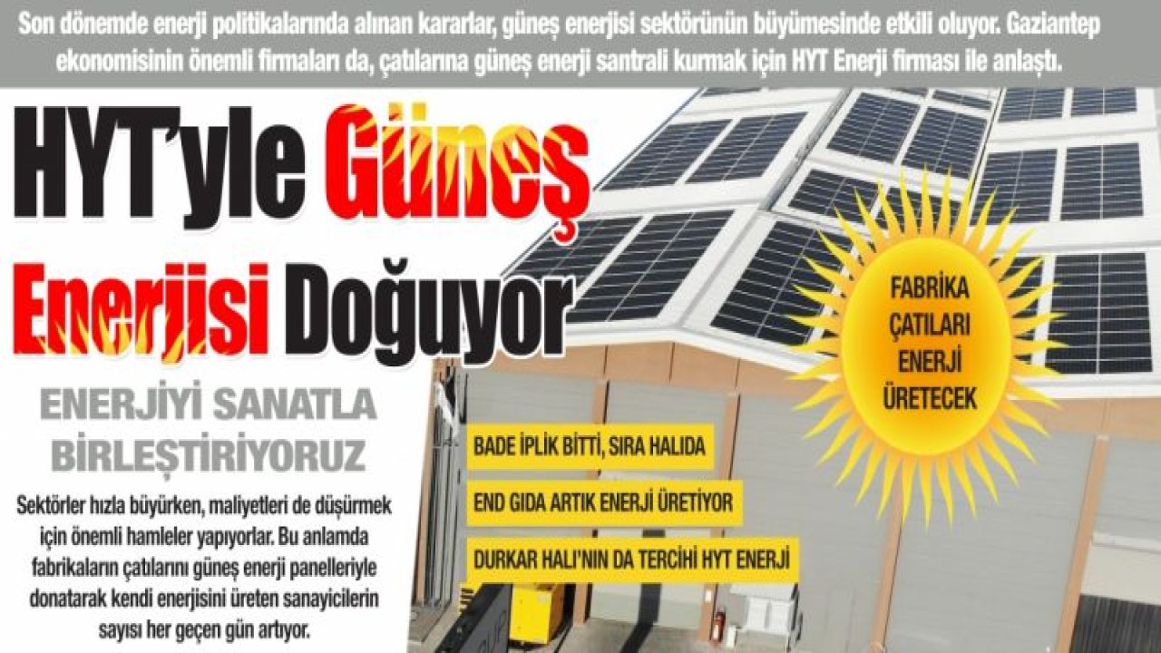 HYT’yle Güneş Enerjisi Doğuyor