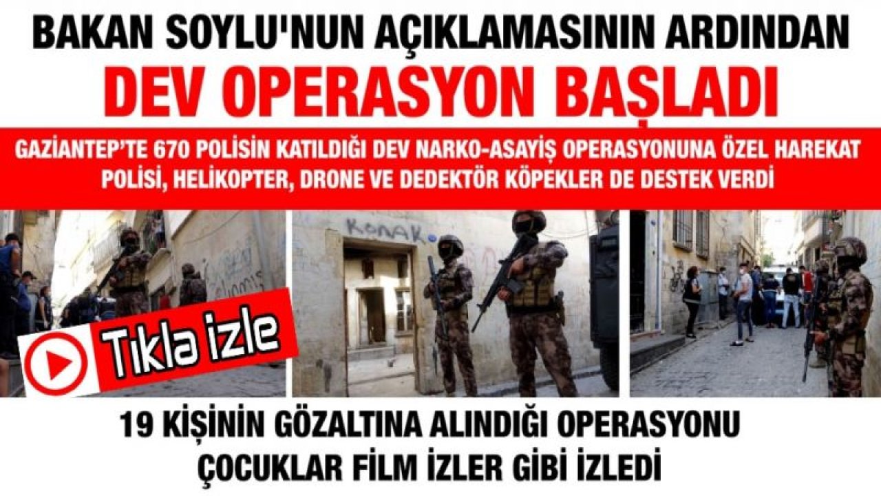 Bakan Soylu'nun açıklamasının ardından dev operasyon başladı