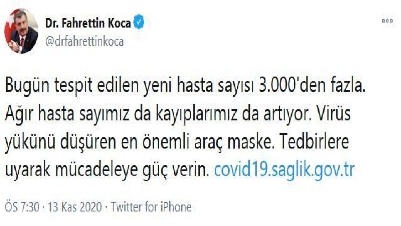 Son dakika haberi: 13 Kasım koronavirüs tablosu! Hasta, ölü sayısı ve son durum açıklandı...Korona Virüs'te Kötü Olan Herşey Artıyor!