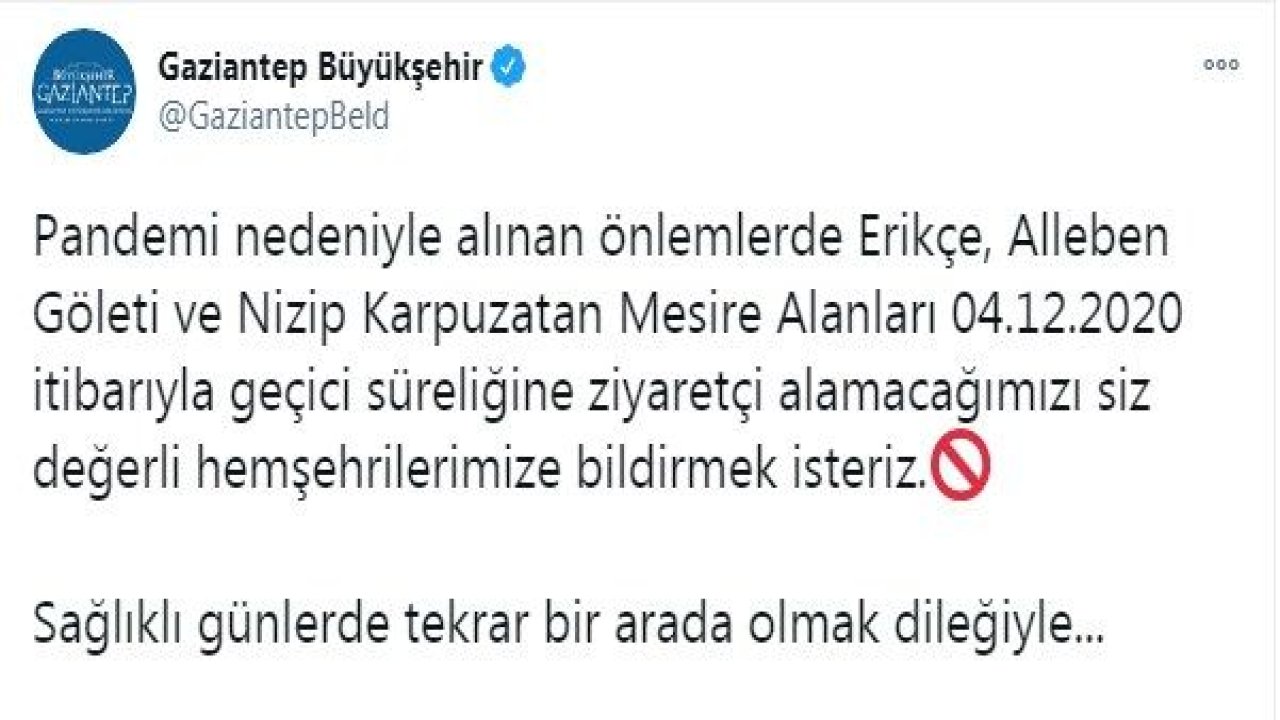 Büyükşehir Belediyesi duyurdu! O alanlar ziyaretçiye kapatıldı