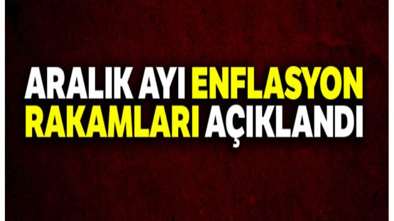 Aralık ayı enflasyon rakamları açıklandı...