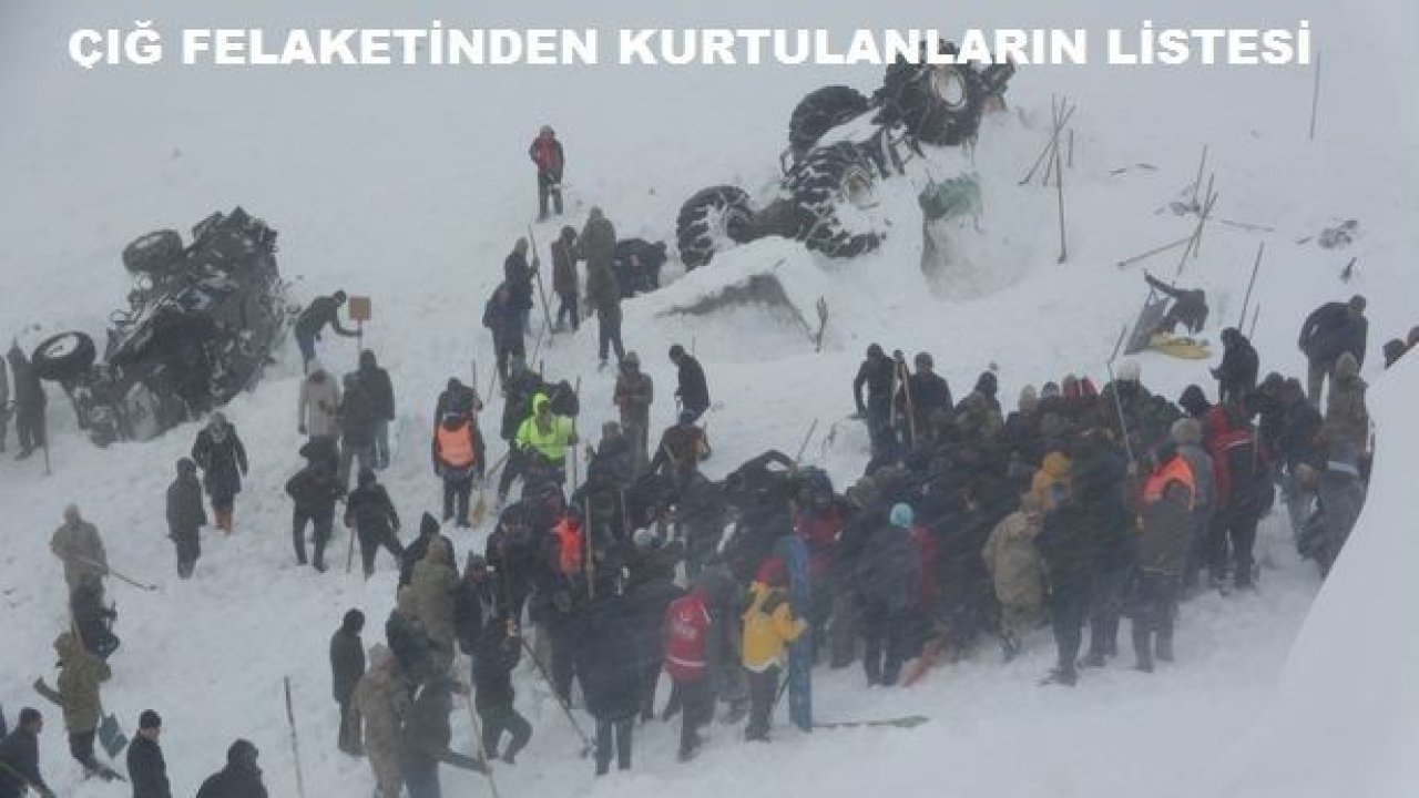 Van-Bahçesaray'daki 2. Çığ Felaketinden Yaralı Olarak Kurtulanların İsimleri Açıklandı..!