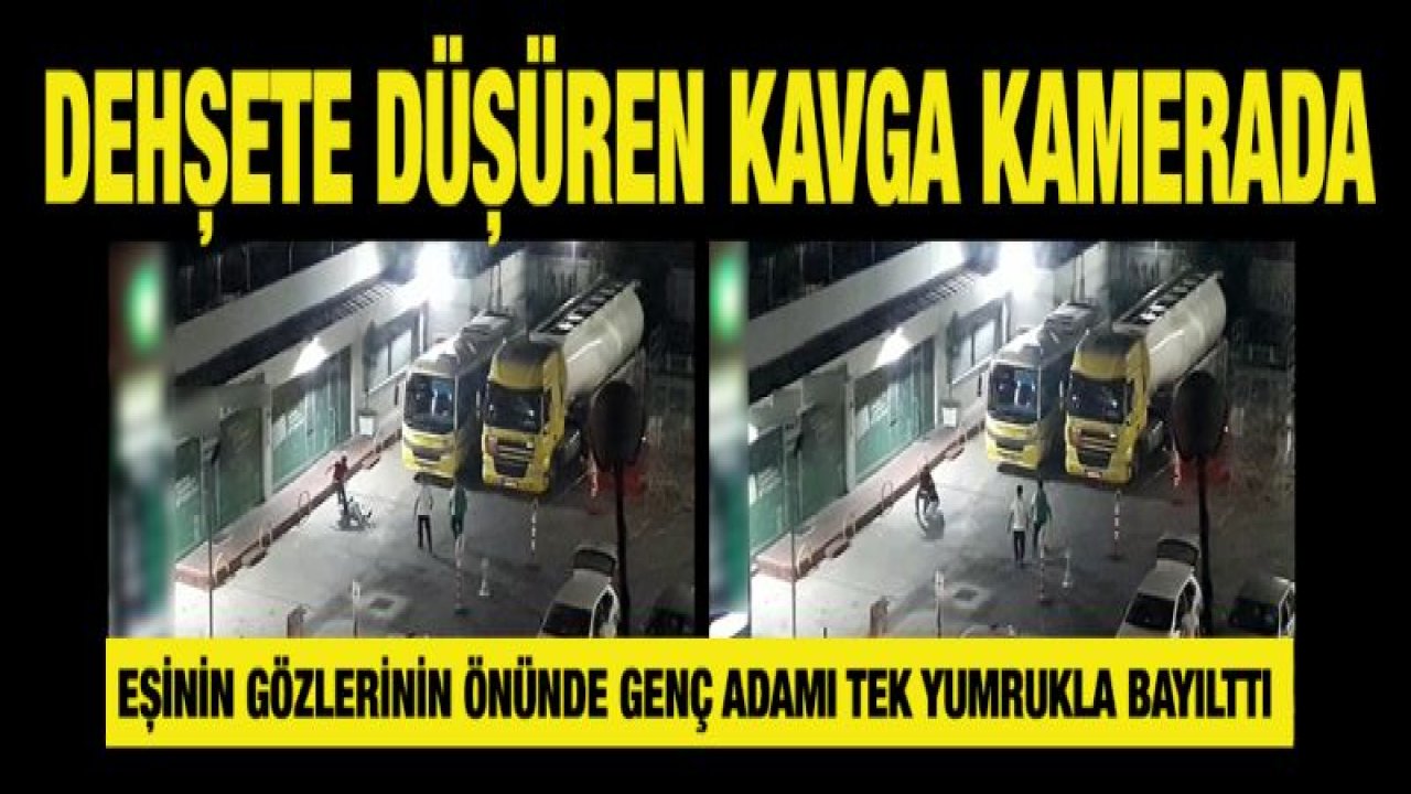 Araç lastiğine hava basma kavgası kamerada