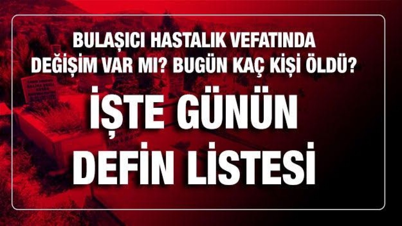 Son dakika… Gaziantep'te 16.02.2021 (Salı) Bugün kaç kişi Vefat Etti...? İşte Gaziantep’te günün defin listesi?Bulaşıcı hastalık Ölümünde değişim var mı?