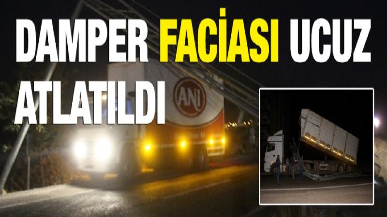 Aniden açılan damper şehir polis kamerası direğini devirdi