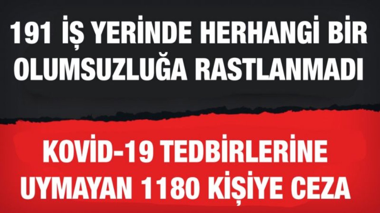 Gaziantep'te Kovid-19 tedbirlerine uymayan 1180 kişiye ceza